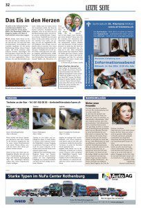 Luzerner Rundschau «Column: Das Eis in den Herzen» (Newspaper, 9 December 2016, Switzerland)