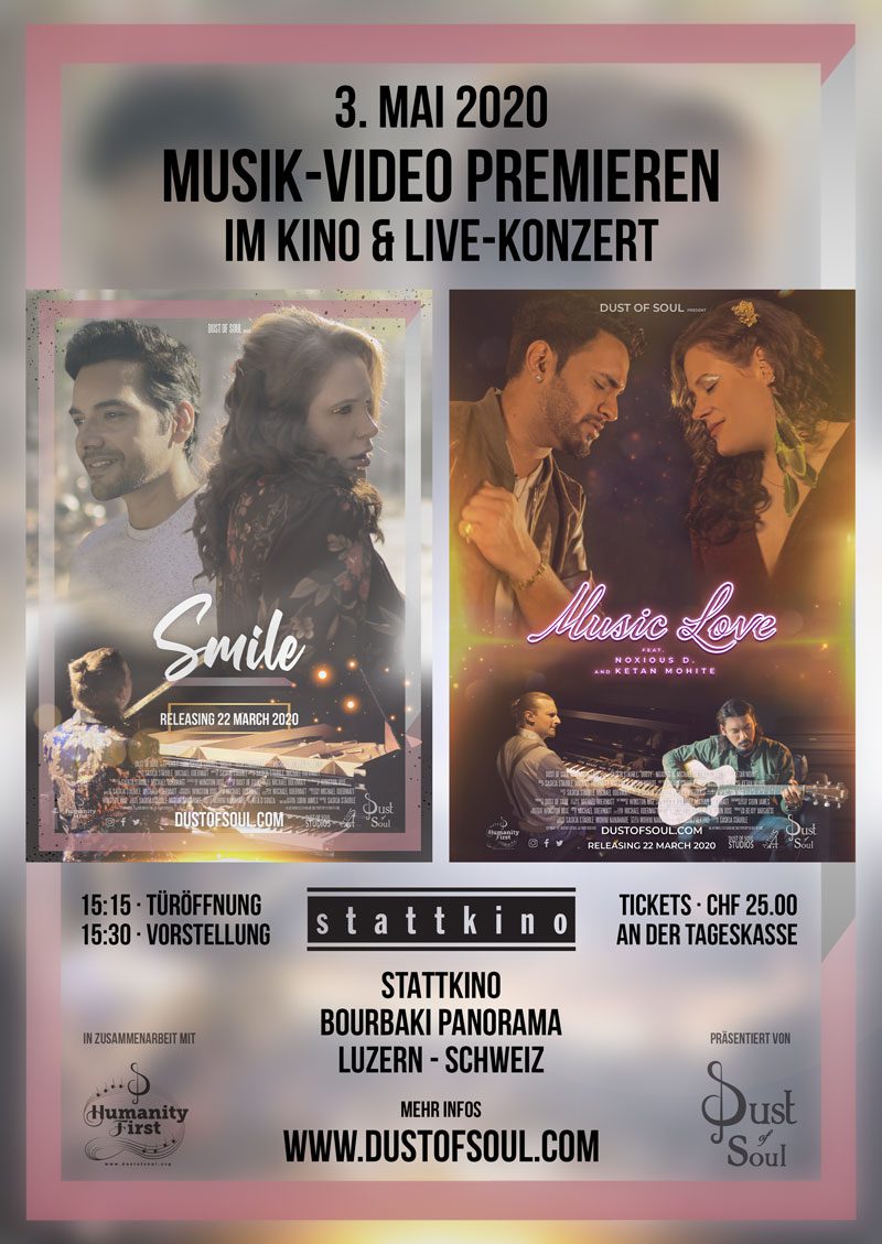 Music video premiere at the cinema & concert