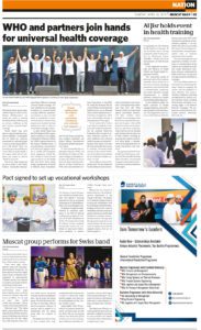 Muscat Daily «Muscat group performs for Swiss band» (Newspaper, 14 April 2019, Oman)