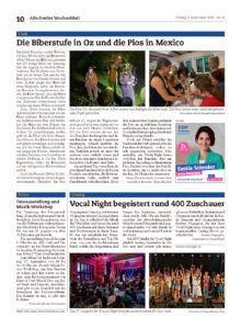 Allschwiler Wochenblatt «Fotoausstellung und Musik-Workshop» (Newspaper, 8 September 2023, Switzerland)