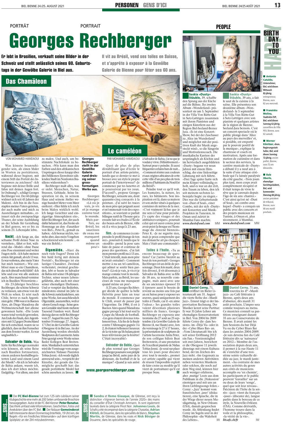 Biel Bienne «People» (Newspaper, 24-25 August 2021, Switzerland)