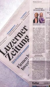 Luzerner Zeitung «Dust of Soul mit neuem Album» (Newspaper, 19 April 2019, Switzerland)