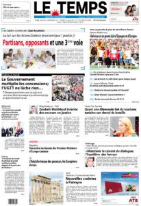 Le Temps «Quand une Allemande fait du tourisme tunisien son cheval de bataille» (Newspaper, 1 September 2015, Tunisia)