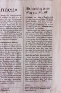 Luzerner Zeitung «Hirnschlag wies Weg zur Musik» (Newspaper, 6 July 2016, Switzerland)
