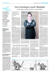 Neue Fricktaler Zeitung «Von Zeiningen nach Mumbai» (Newspaper, 3 December 2019, Switzerland)