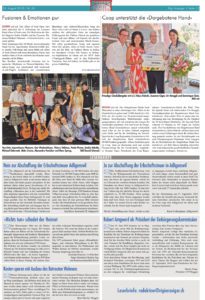 Rigi Anzeiger «Fusionen & Emotionen pur» (Newspaper, 24 August 2018, Switzerland)