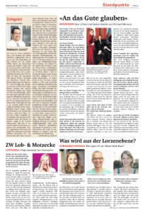 Zuger Woche «An das Gute glauben» (Newspaper, 7. May 2014, Switzerland)