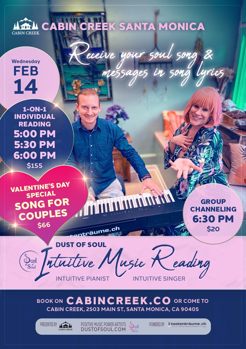 “Intuitive Music Reading” with Dust of Soul at Cabin Creek Santa Monica