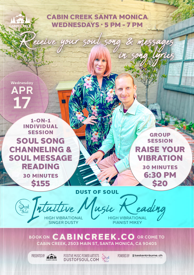 “Intuitive Music Reading” with Dust of Soul at Cabin Creek Santa Monica