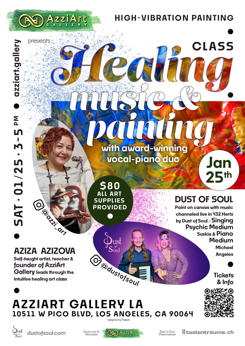 Healing Music & Painting Class AzziArt Gallery LA