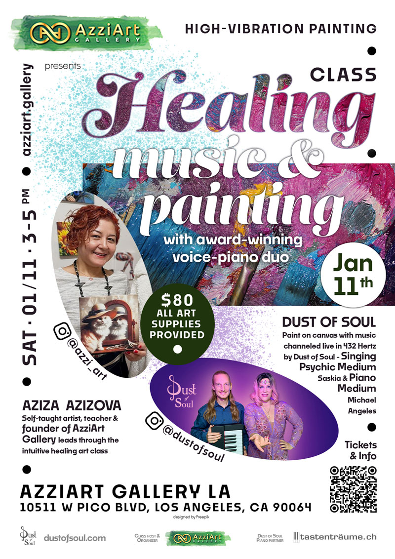 Healing Music & Painting Class AzziArt Gallery LA